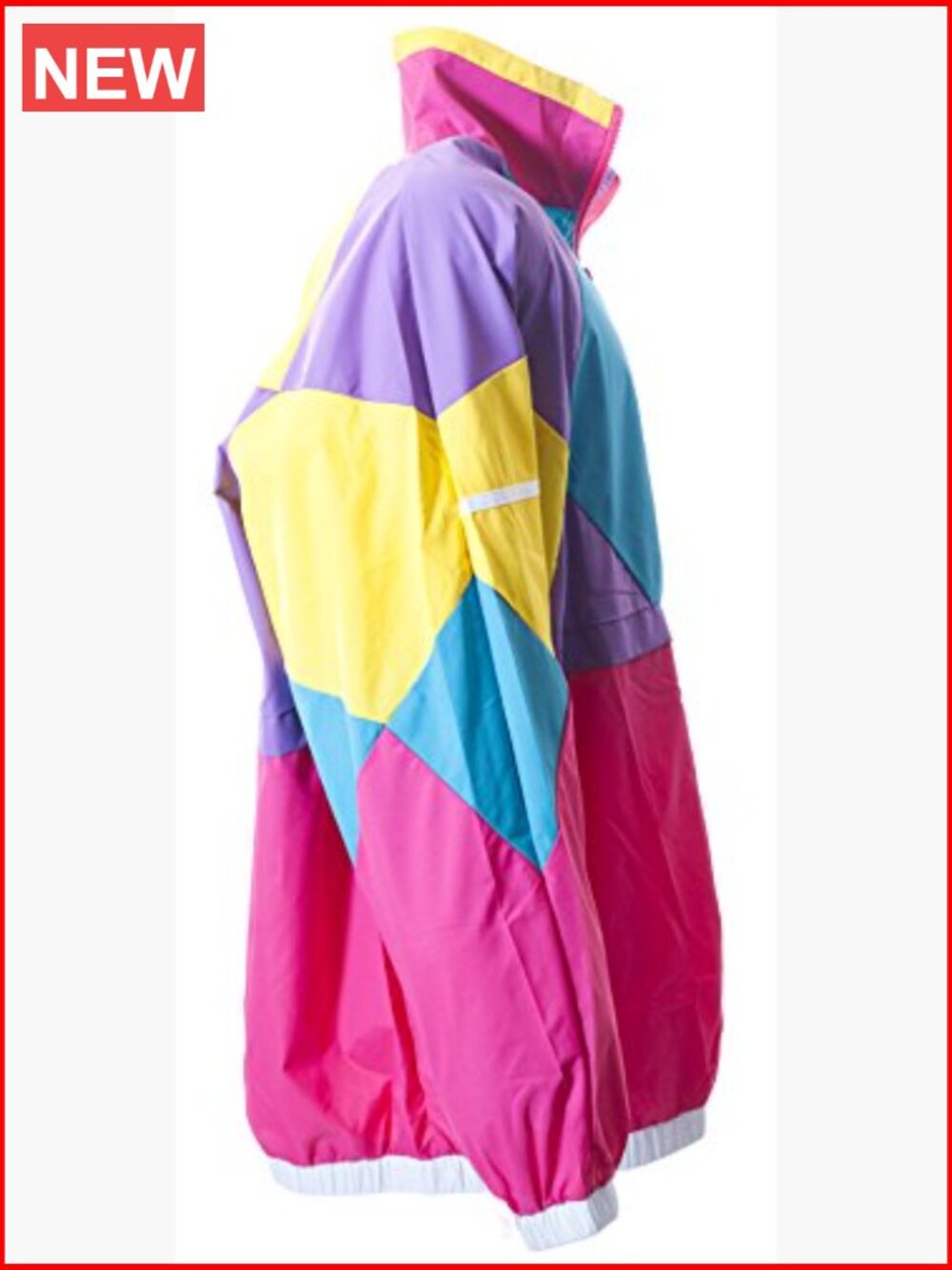 Unisex Retro Windbreaker - Runs Large for Baggy Fit - Long Sleeve Zip-Up Jacket - Picture 5 of 7